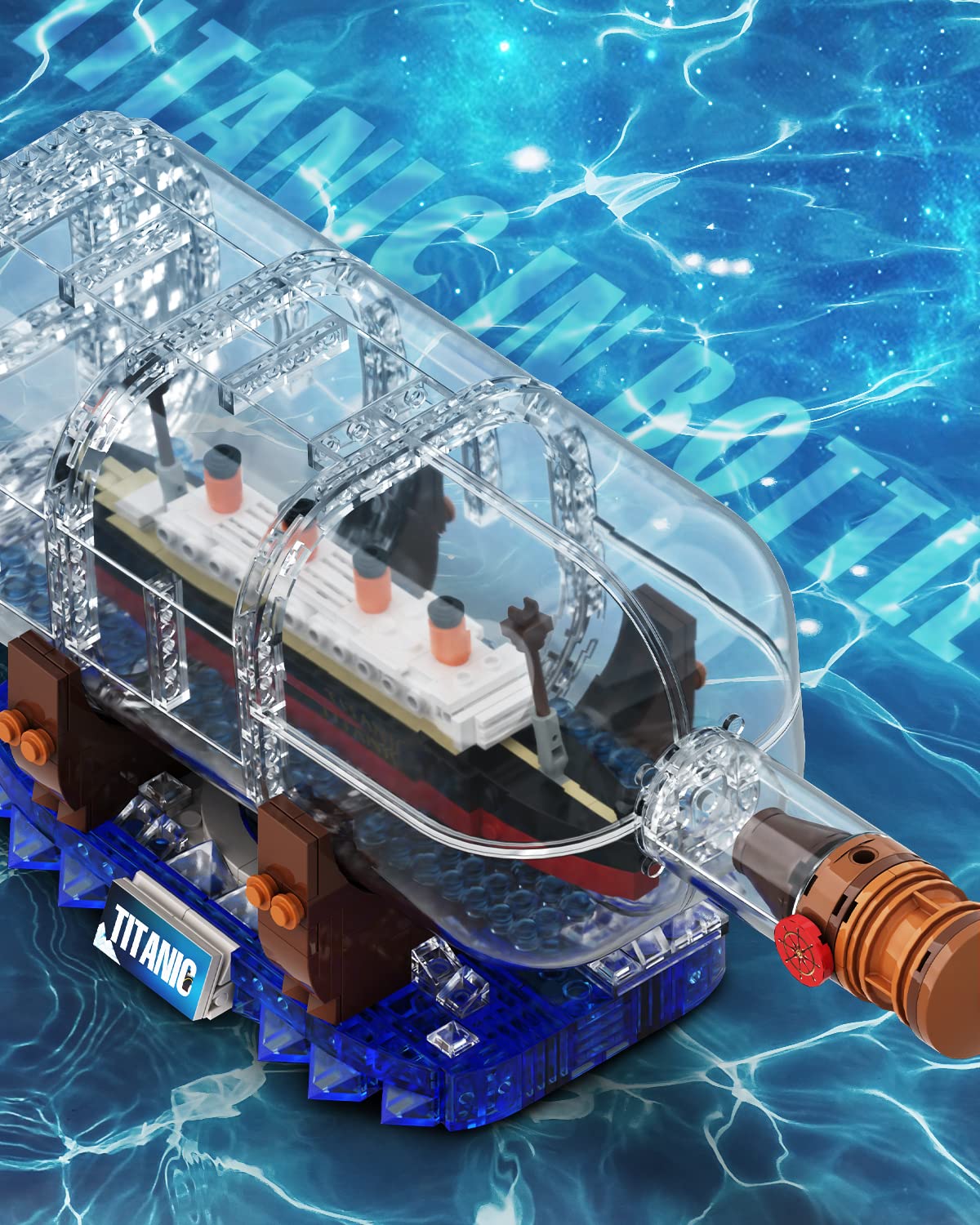 dOvOb Titanic Ship in a Bottle Blocks Set – 878 Pieces | Creative Display & STEM Gift