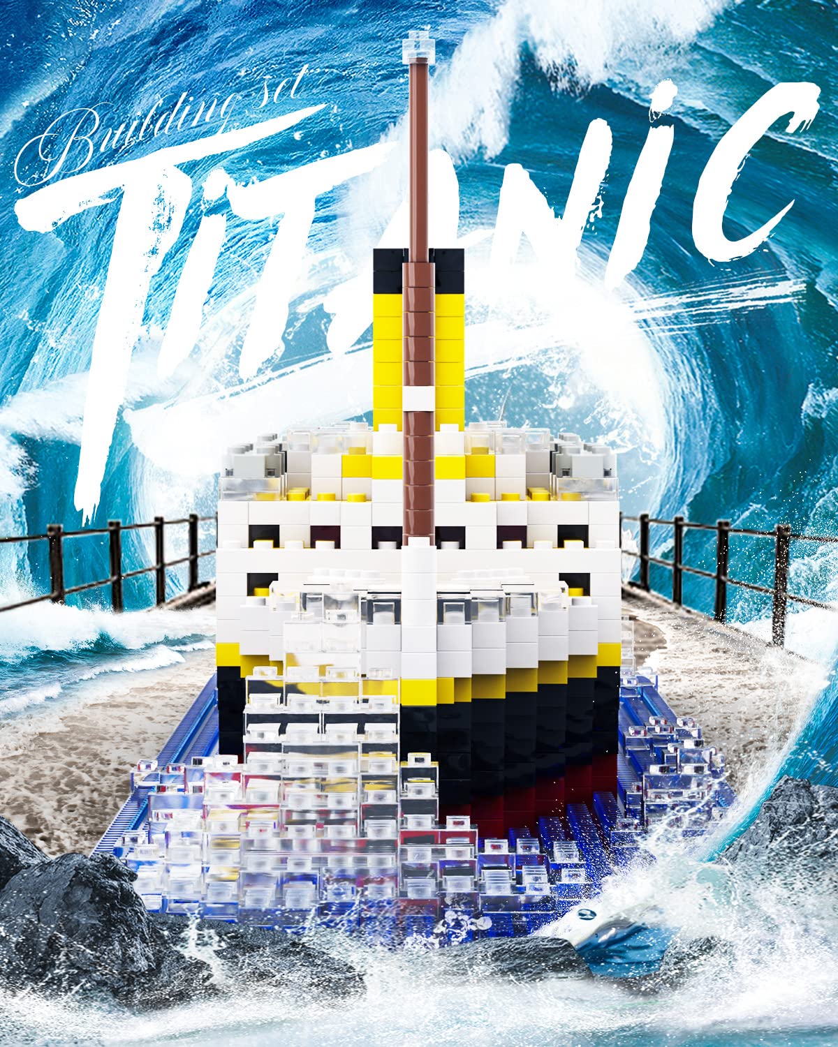 dOvOb Titanic Micro Blocks – 1872-Piece Model with 2 Figures | Gift for Adults & Kids