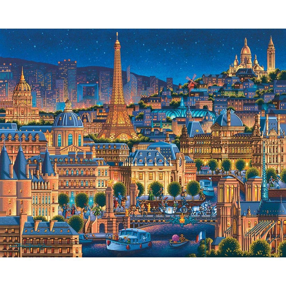 Dowdle Folk Art Jigsaw Puzzle - Paris City of Lights 1000-Piece