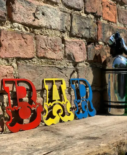5" and 12" Metal Coloured Carnival Letters