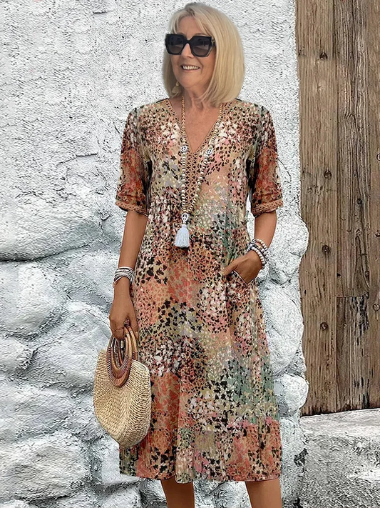 Samantha | Elegant Floral Midi Dress