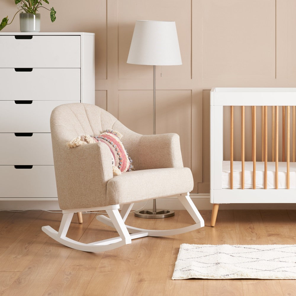 Round Back Rocking Chair - Oatmeal
