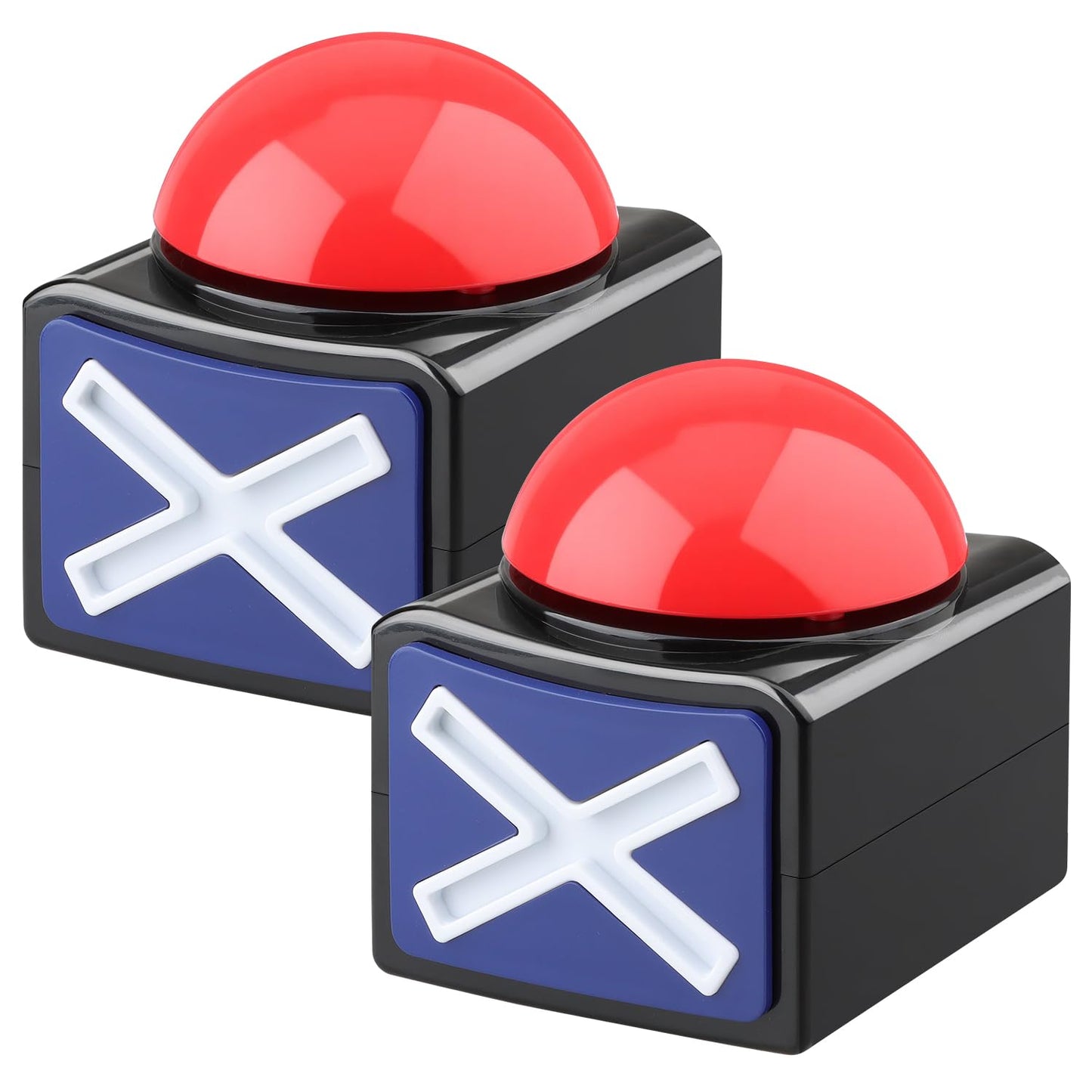 DOXISHRUKY 2 Pack Game Buzzers with Lights & Sound – Red LED, 3-Second Alarm