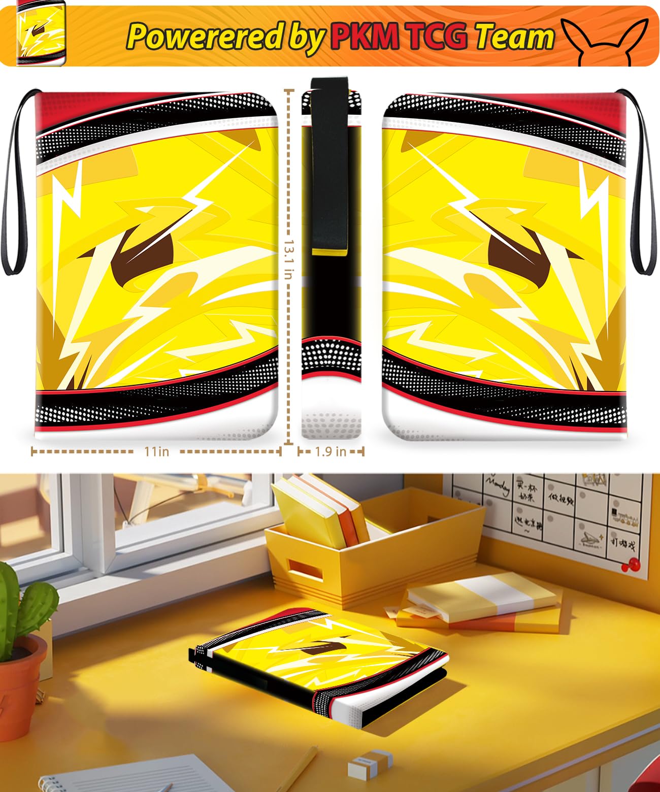 DOXUA 1008 Card Binder – 3-Ring Trading Card Binder with 56 Removable Sleeves, Yellow