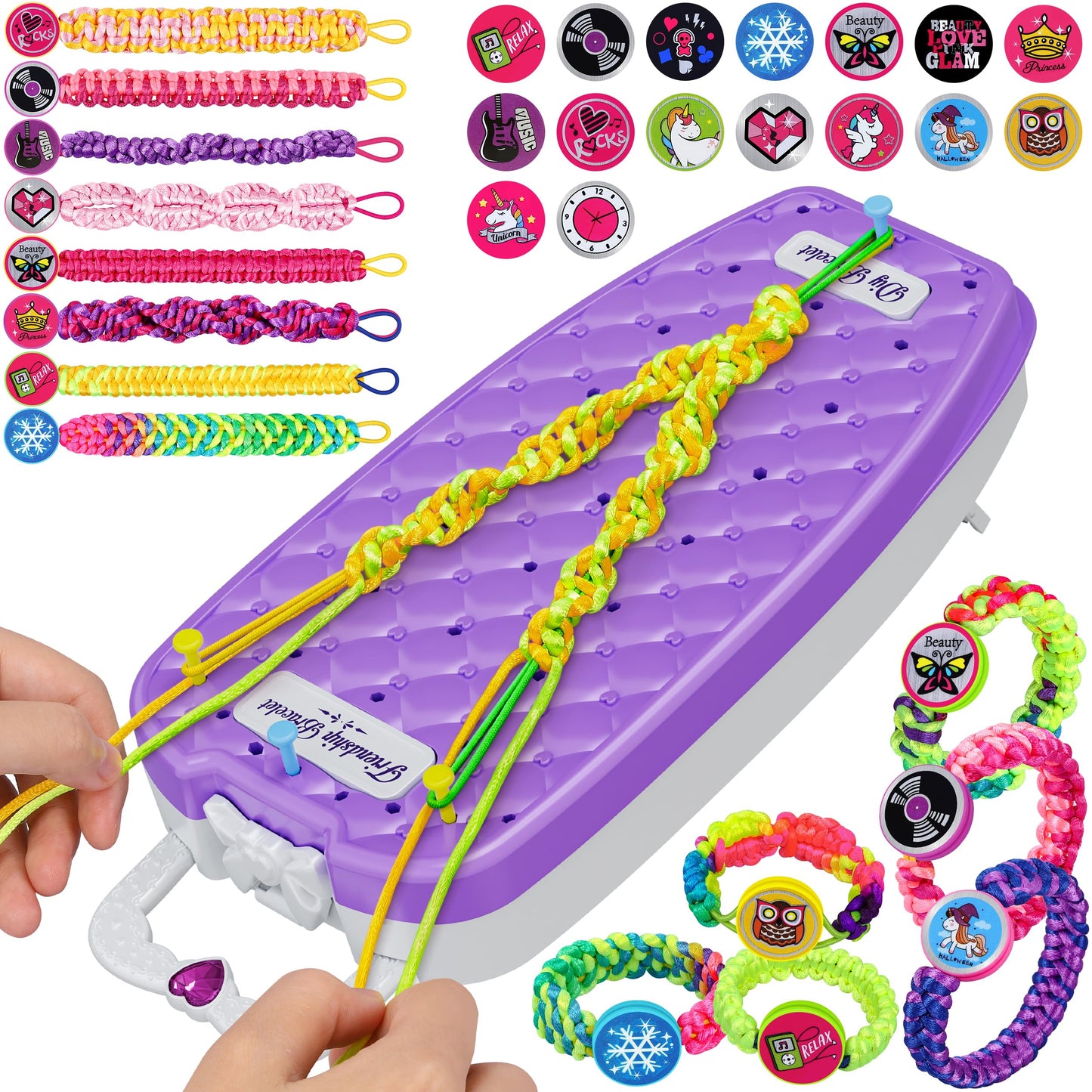 Dpai Friendship Bracelet Making Kit for Girls – DIY Jewelry Craft Kit for Ages 6–12+ (Purple)