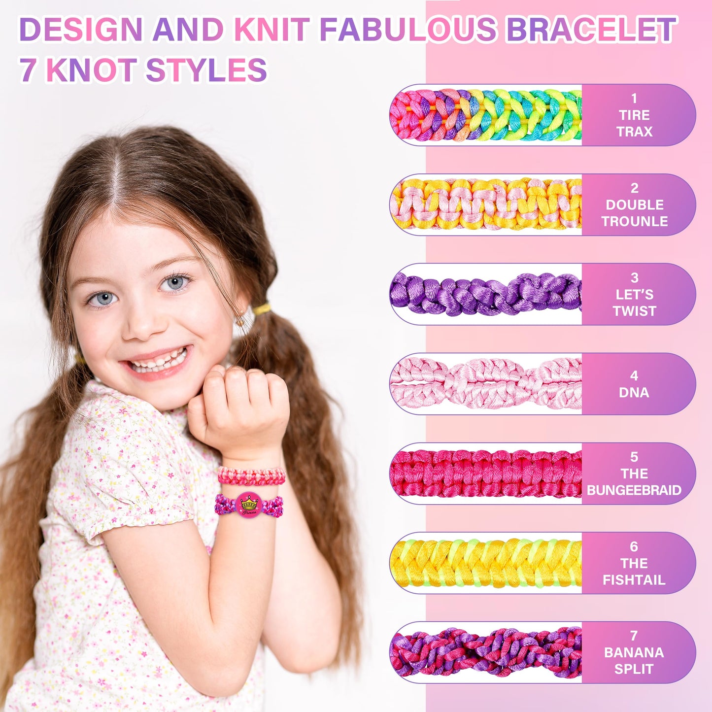 Dpai Friendship Bracelet Making Kit for Girls – DIY Jewelry Craft Kit for Ages 6–12+ (Purple)