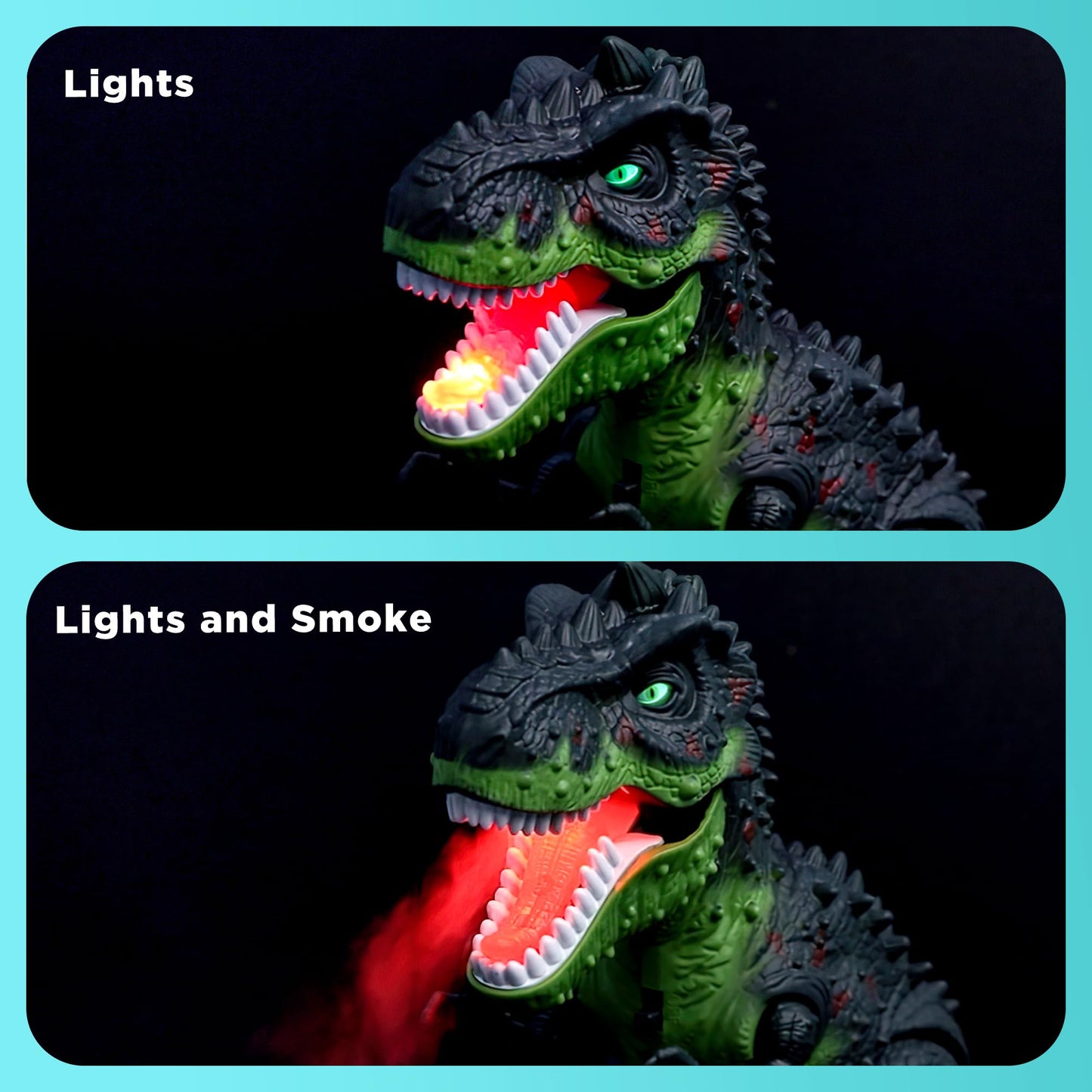DPAPDI Electric Walking Dinosaur Toy for Kids – Detachable Tail, LED Flame, Realistic Sounds