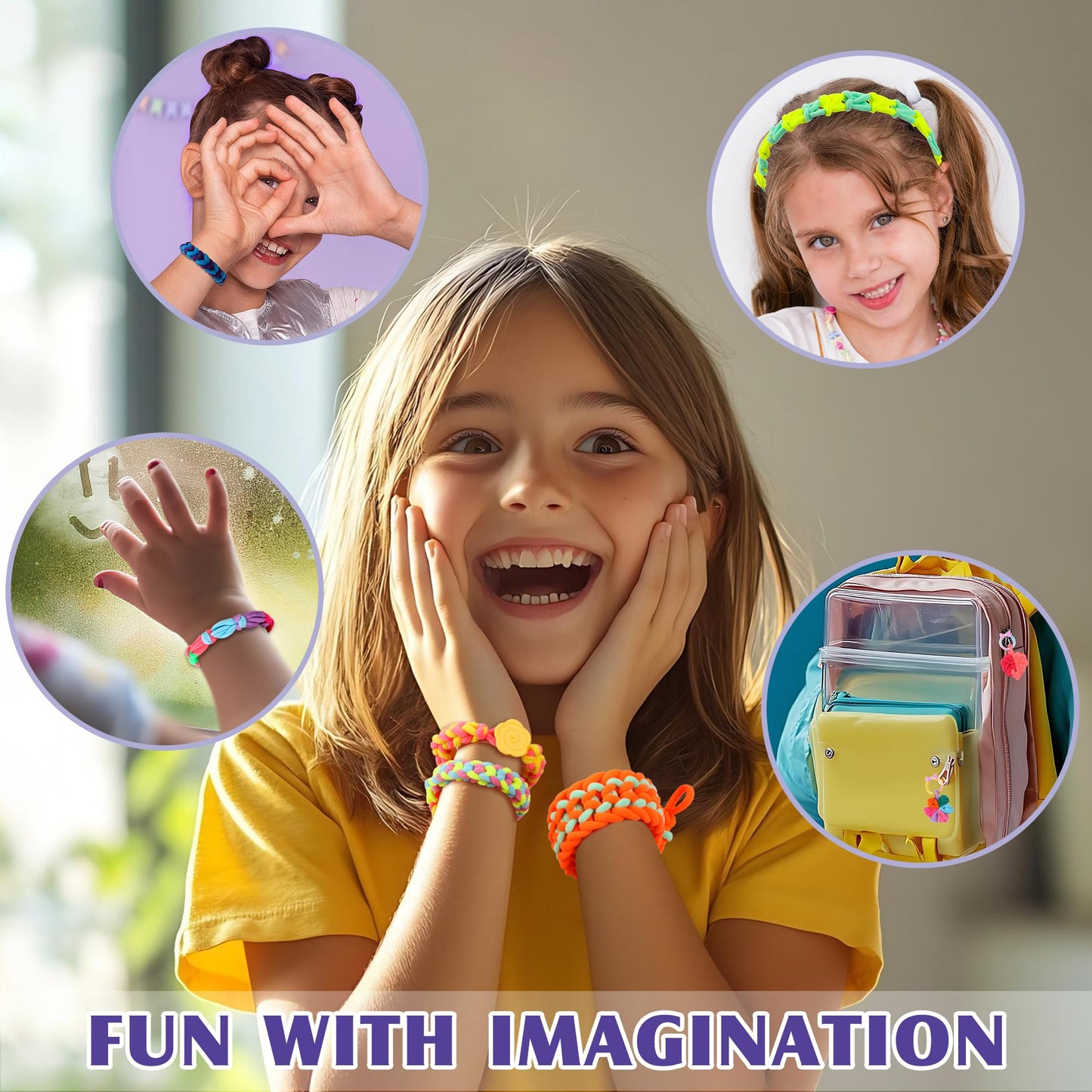 DPAPDI Mermaid Bracelet Kit for Kids | 1200+ Colorful Loops | DIY Jewelry Craft Kit