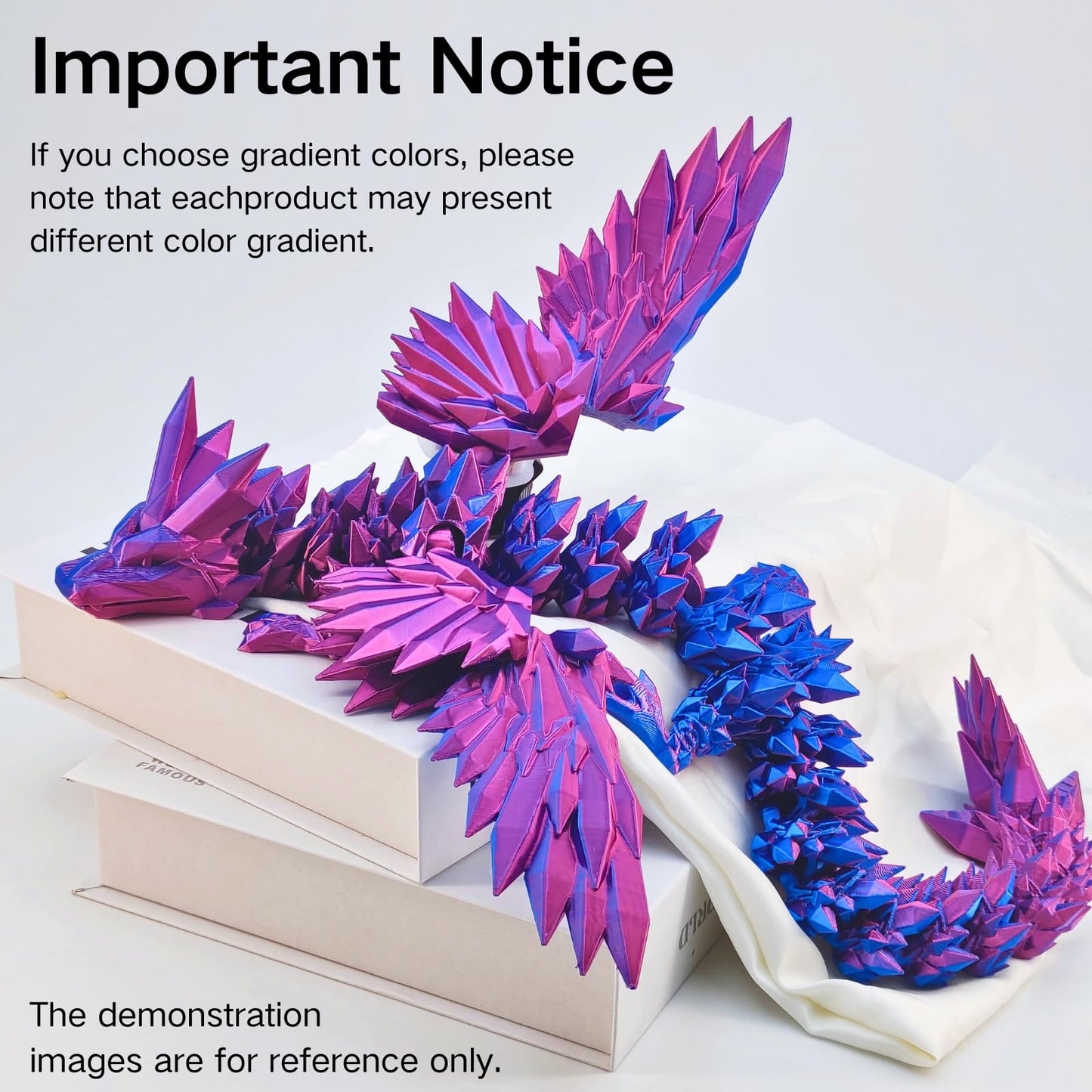Dpcirk 3D Printed Dragon – 18-Inch Flying Dragon with Wings | Home Decor & Desk Pet