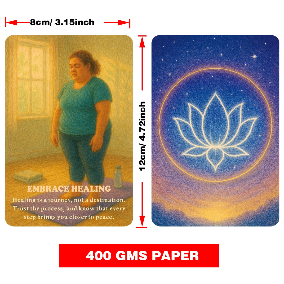 DPEHAKMK Karmic Healing Oracle Cards for Beginners | 75 Shadow Work & Soul Growth Deck