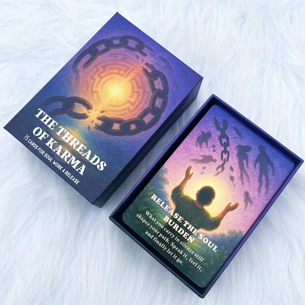 DPEHAKMK Karmic Healing Oracle Cards for Beginners | 75 Shadow Work & Soul Growth Deck