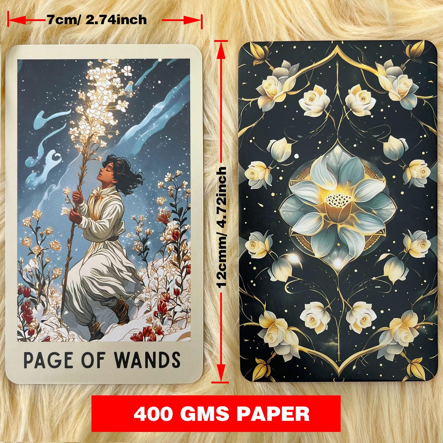 DPEHAKMK Floral Tarot Deck – 78 Cards with Guidebook | Modern Witch Tarot for Beginners & Experienced Readers