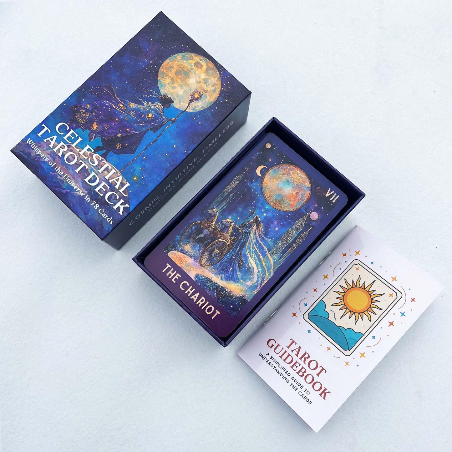 Celestial Tarot Deck by DPEHAKMK - 78 Cosmic Cards with Guidebook