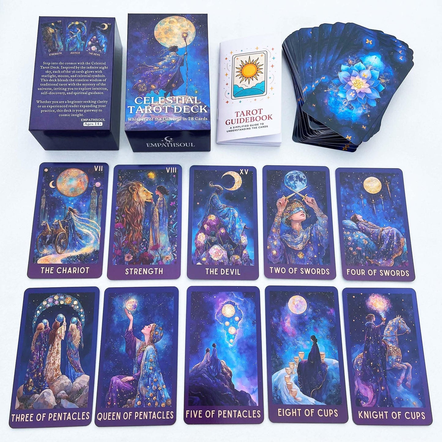 Celestial Tarot Deck by DPEHAKMK - 78 Cosmic Cards with Guidebook