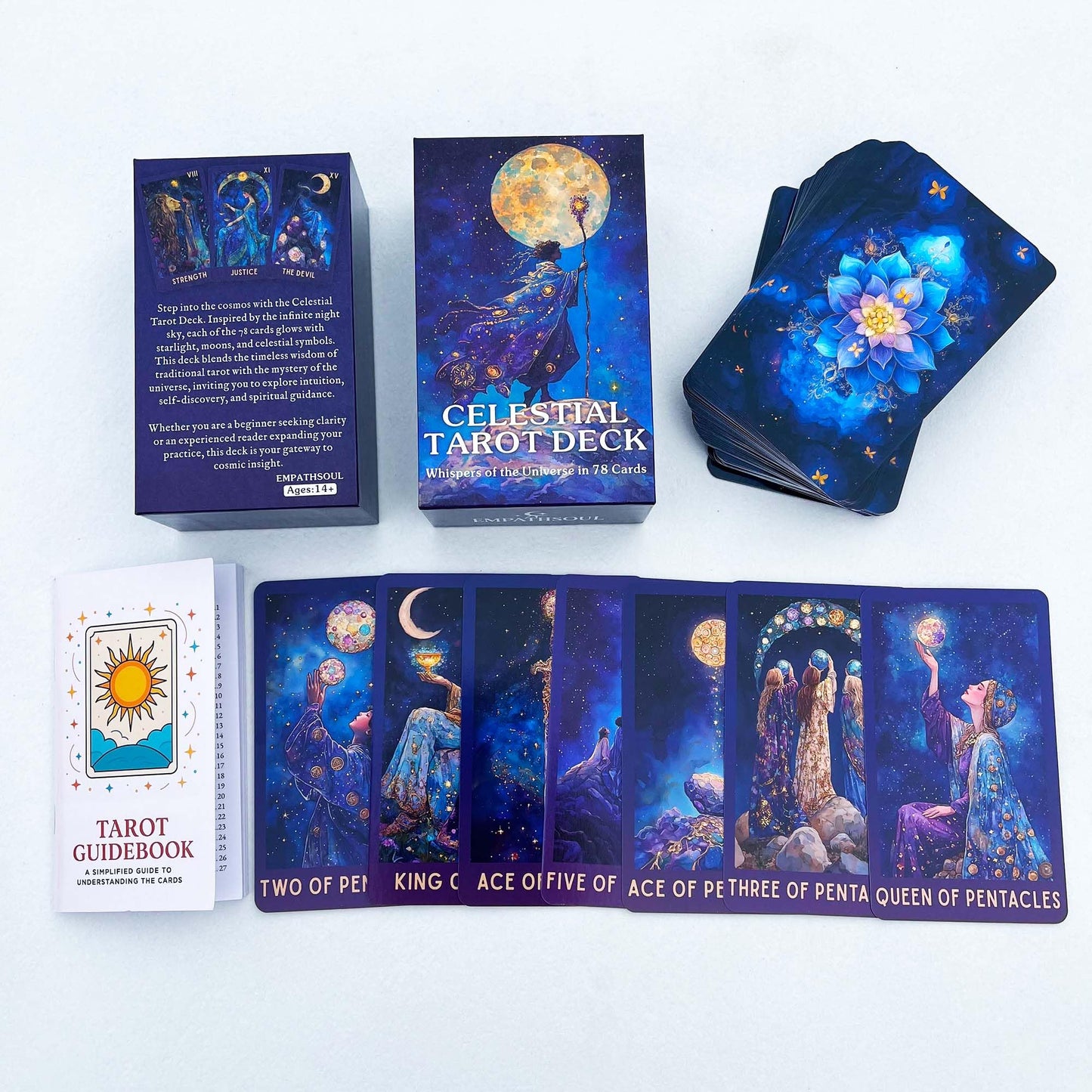 Celestial Tarot Deck by DPEHAKMK - 78 Cosmic Cards with Guidebook