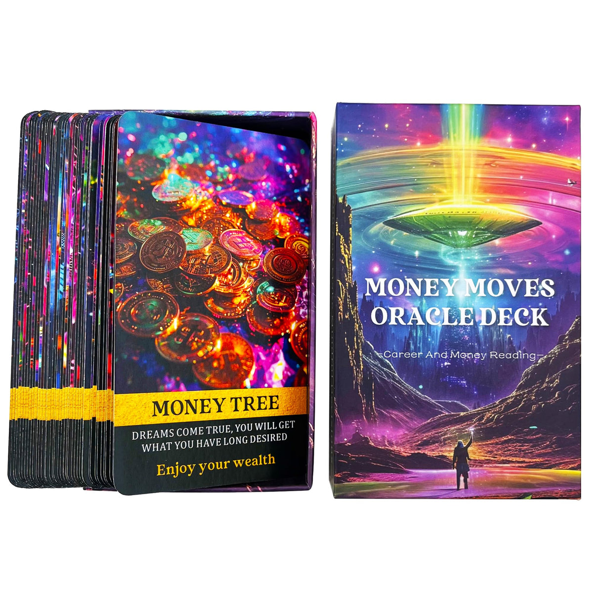 DPEHAKMK Money Oracle Cards - Career & Life Oracle Deck for Beginners (54 Cards)