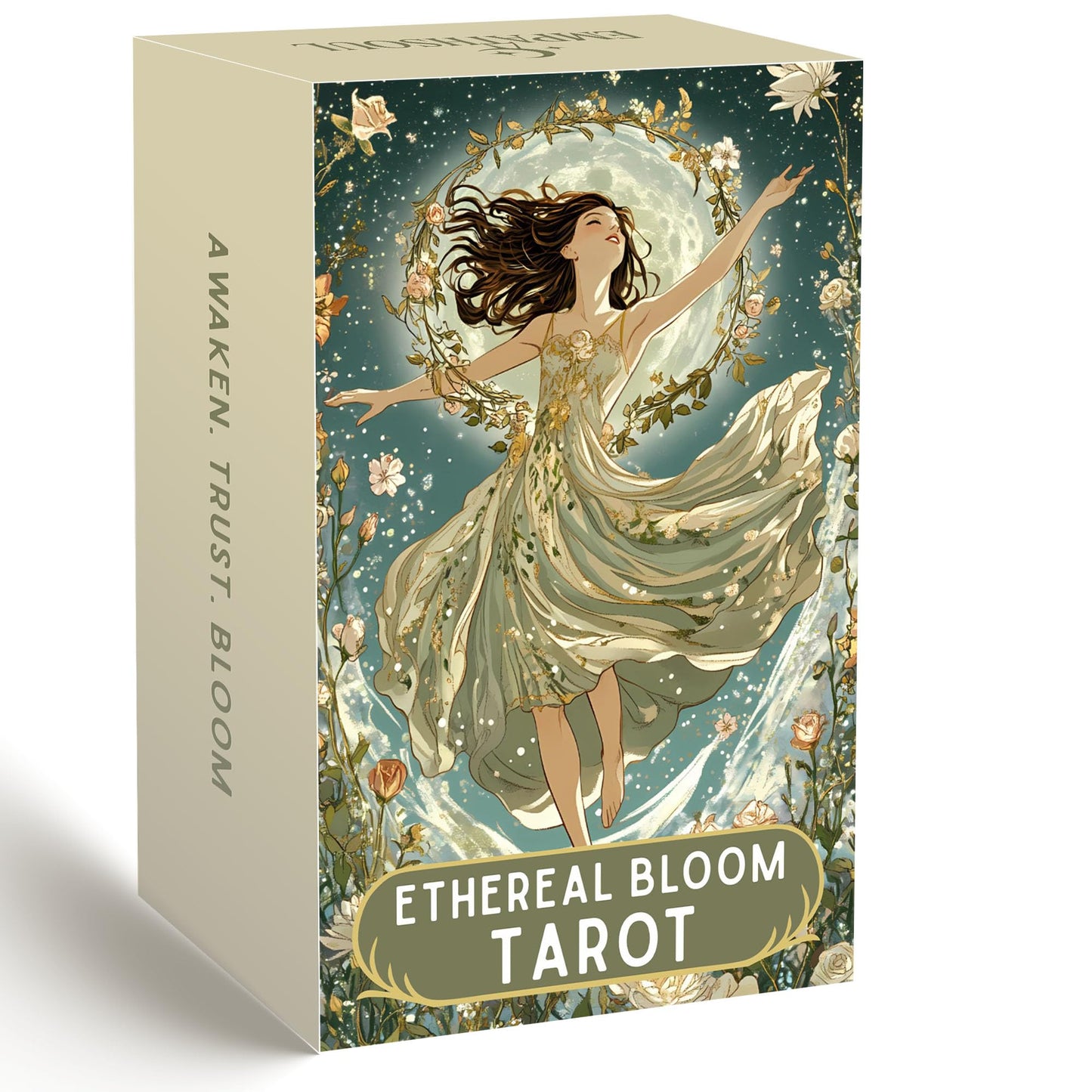DPEHAKMK Floral Tarot Deck – 78 Cards with Guidebook | Modern Witch Tarot for Beginners & Experienced Readers