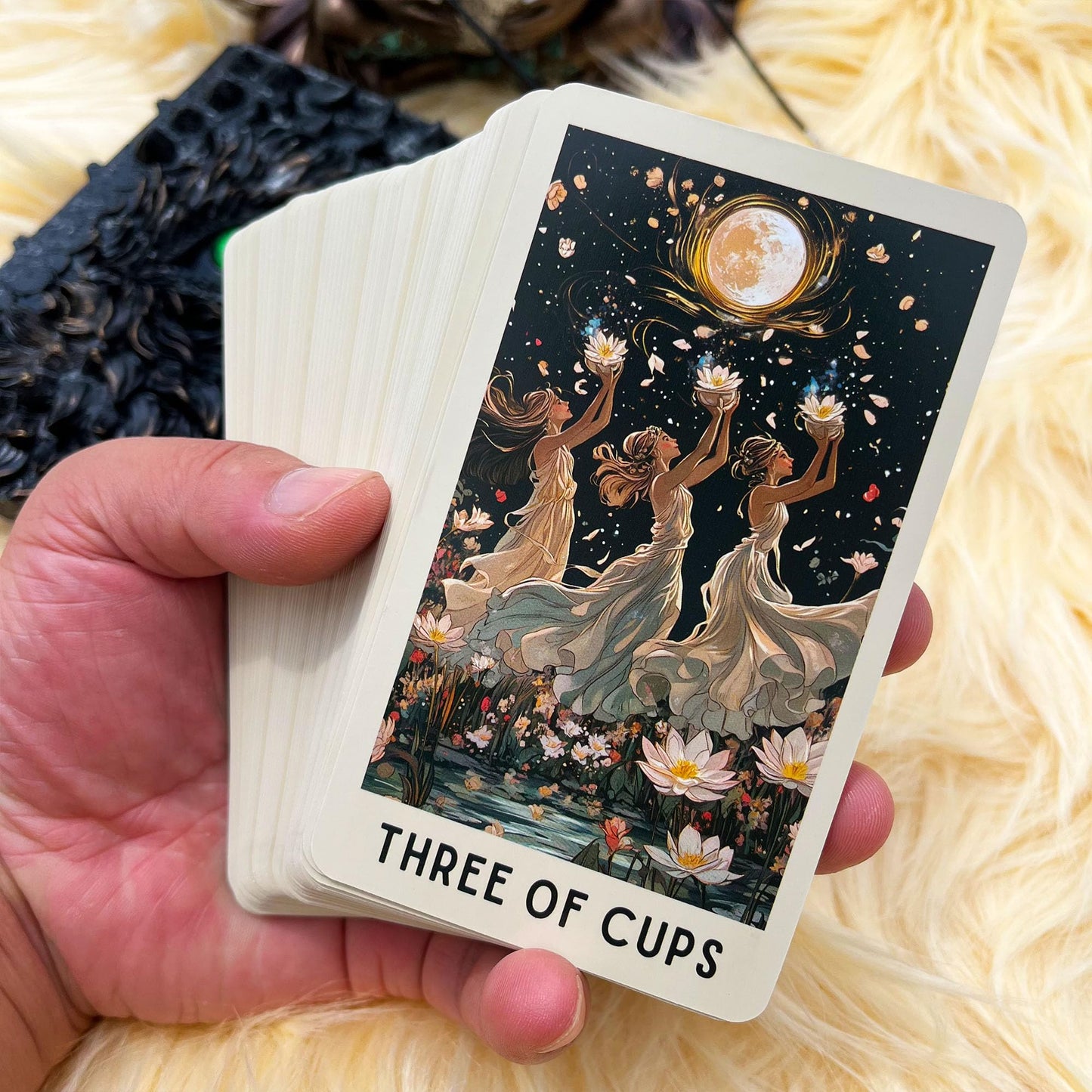 DPEHAKMK Floral Tarot Deck – 78 Cards with Guidebook | Modern Witch Tarot for Beginners & Experienced Readers
