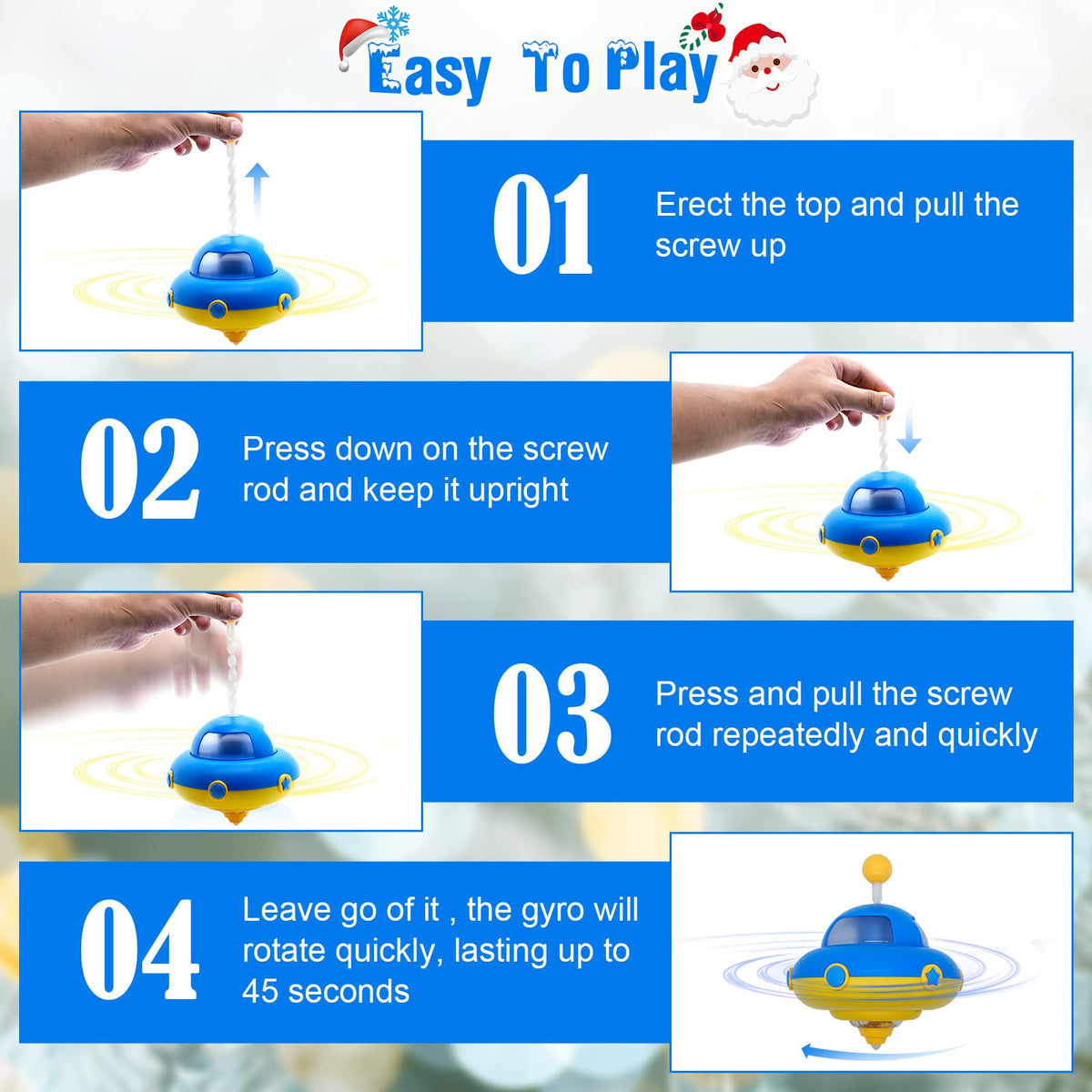 DPTOYZ Light Up Spinning Top Toy with Flashing LEDs – Sensory & Fidget Fun for All Ages