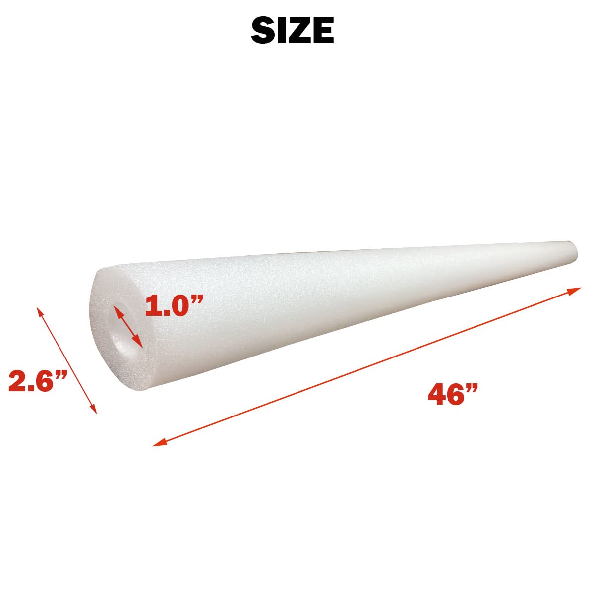 DQFAQYY Pool Noodle 46 Inch White Hollow Foam – Two Pack for Pool Fun & DIY