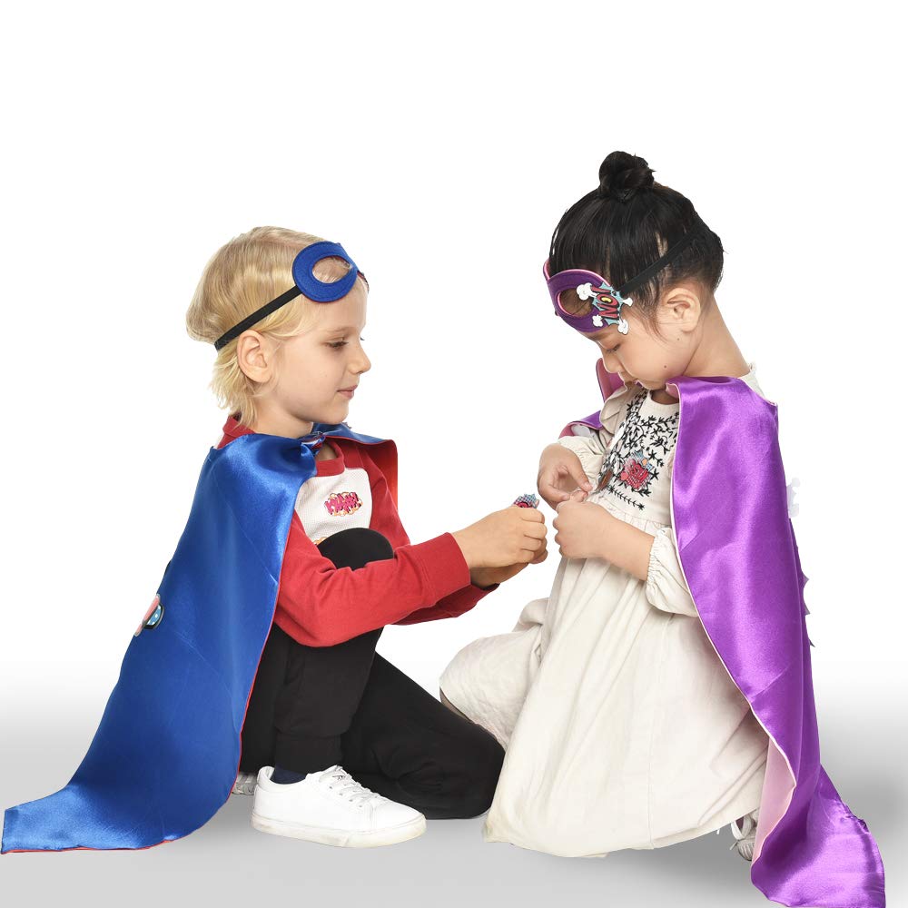 DQZ 3-Pack Superhero Capes & Masks for Kids 3–9 | Dress-Up Set