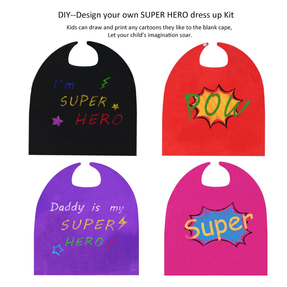DQZ 3-Pack Superhero Capes & Masks for Kids 3–9 | Dress-Up Set