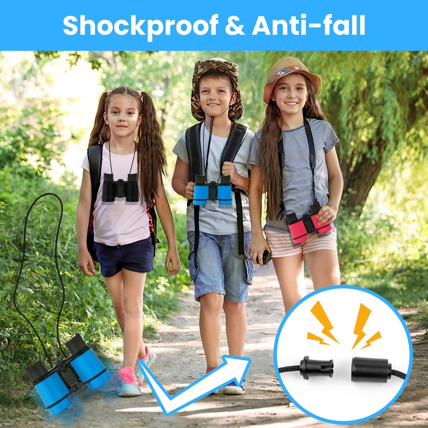 DR. ANISON Kids Binoculars – Lightweight 4x30 Toy Binoculars for Ages 3–12 | Outdoor Learning & Play