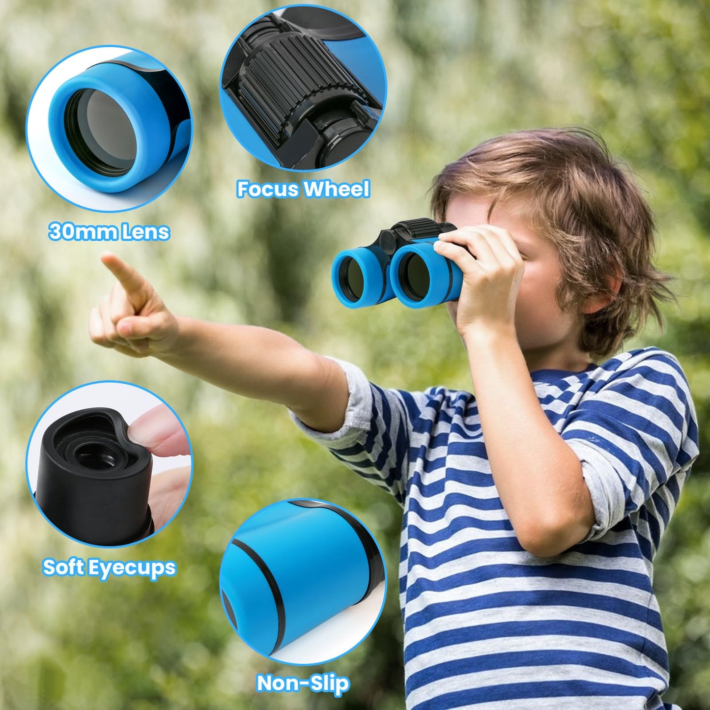 DR. ANISON Kids Binoculars – Lightweight 4x30 Toy Binoculars for Ages 3–12 | Outdoor Learning & Play