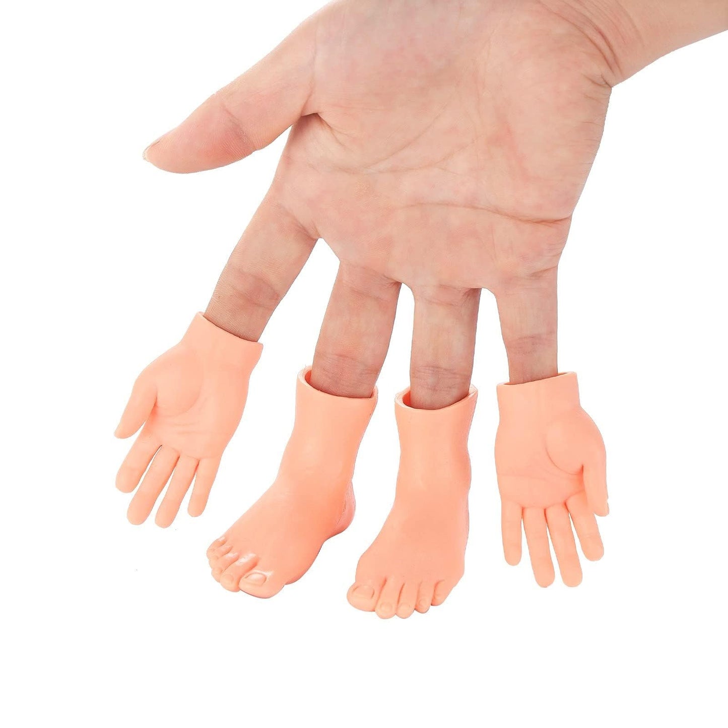 DR DINGUS Finger Hands – Premium Rubber Finger Puppets (4 Hands & Feet)