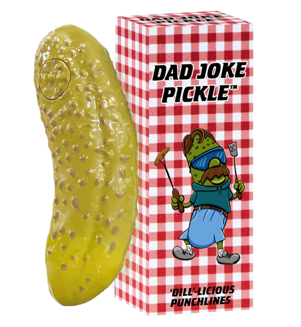 DR DINGUS Dad Joke Pickle Button – 100+ Jokes, Dill-lightful Gift for Dad & Family