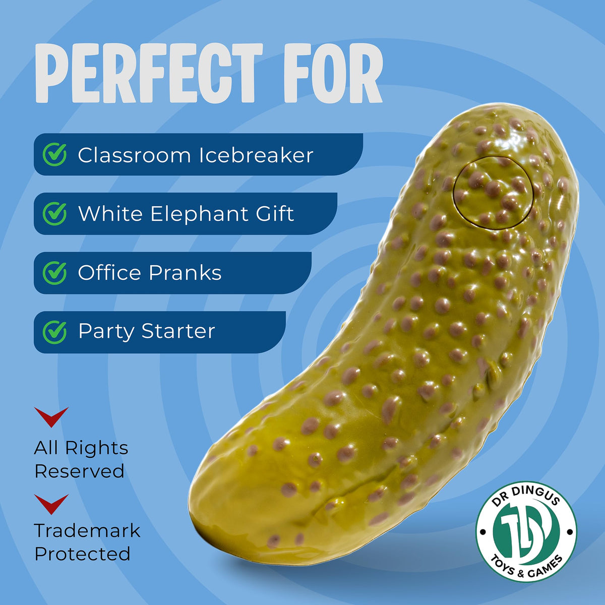 DR DINGUS Dad Joke Pickle Button – 100+ Jokes, Dill-lightful Gift for Dad & Family