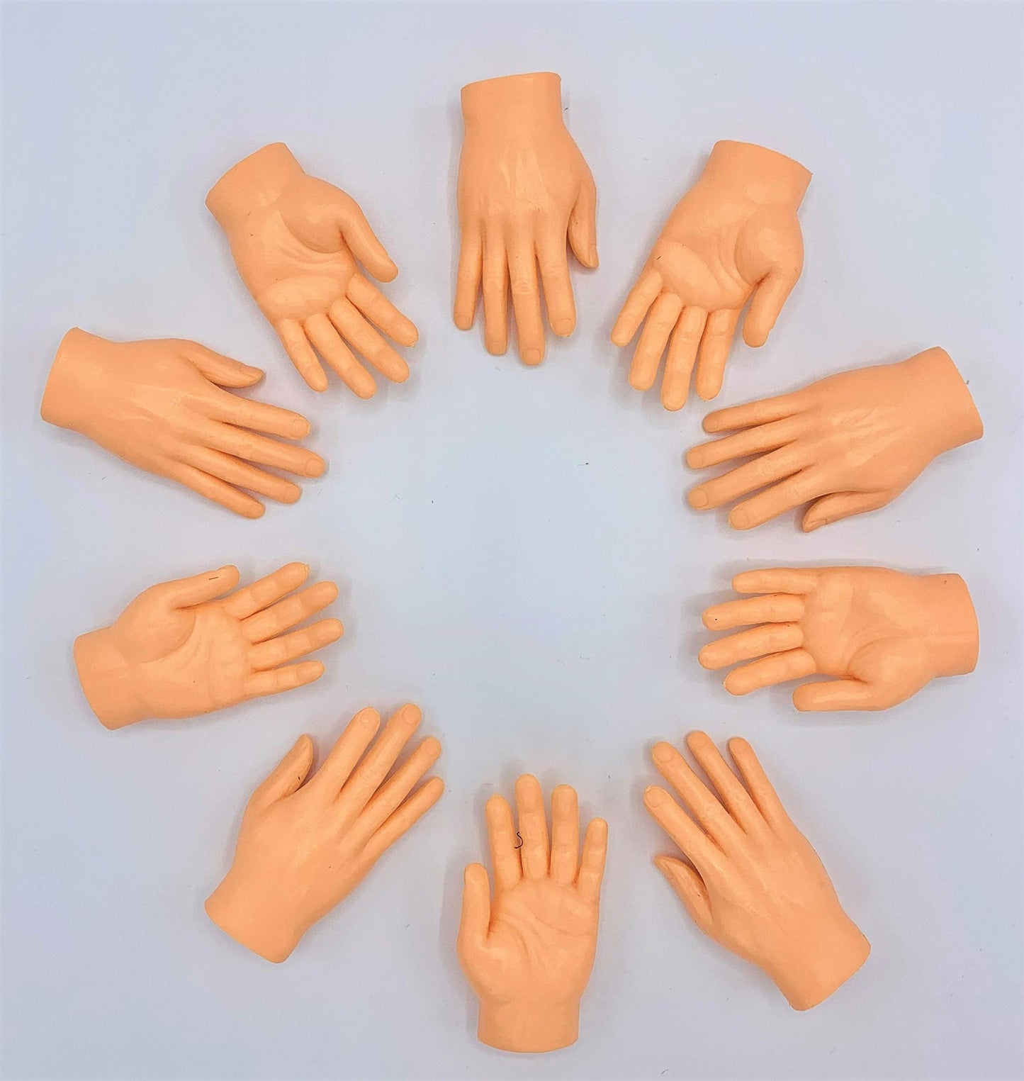 DR DINGUS Finger Hands – 20 Pack Ultra-Realistic Tiny Rubber Hands for Puppet Shows & Gag Gifts