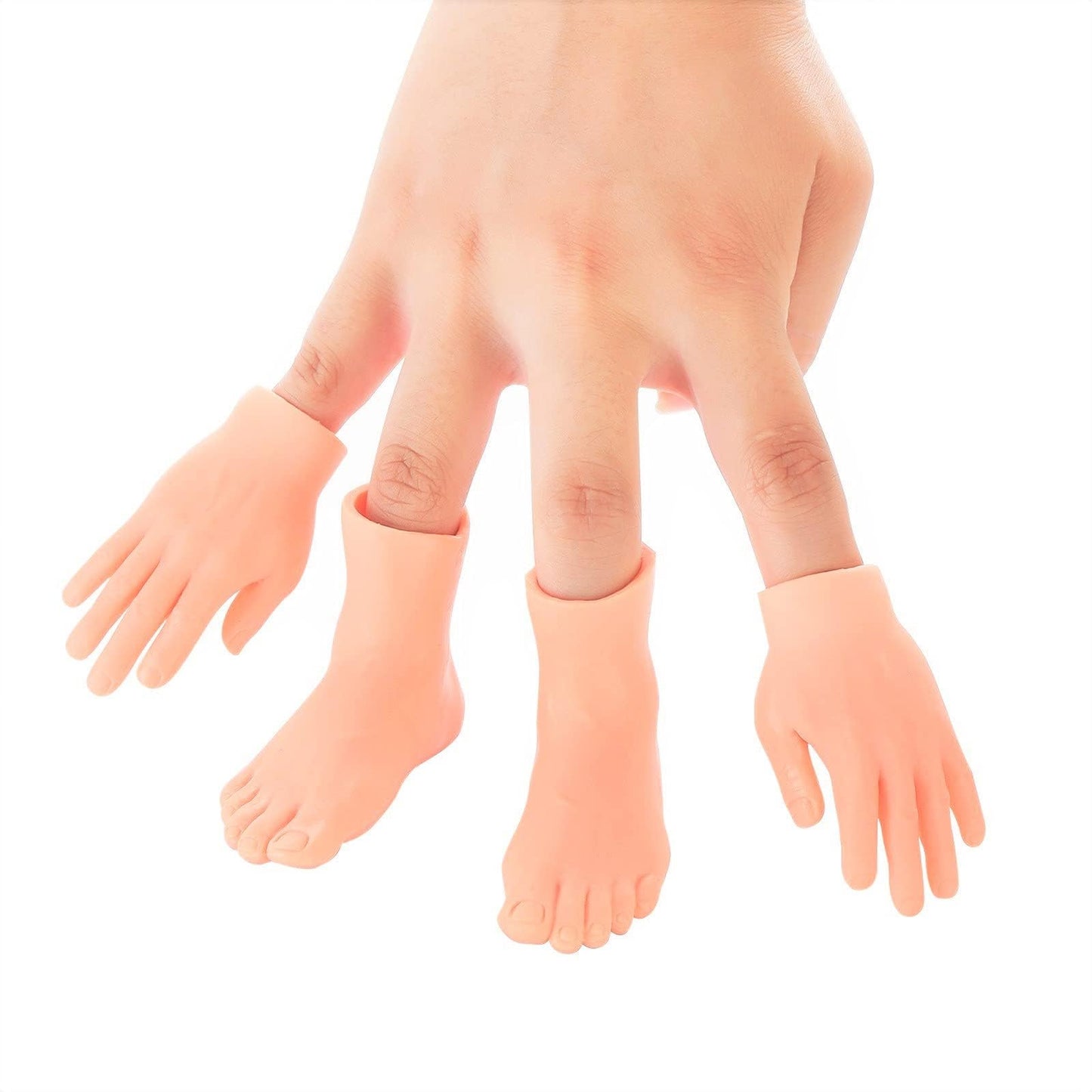 DR DINGUS Finger Hands – Premium Rubber Finger Puppets (4 Hands & Feet)