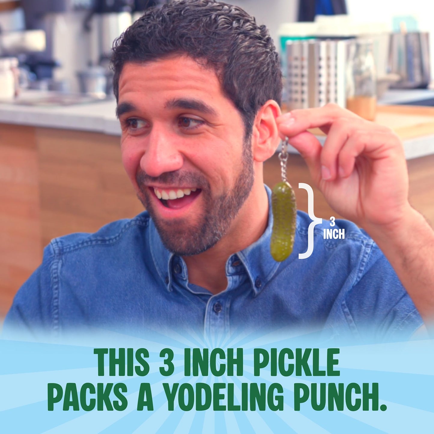 DR DINGUS Tiny Yodeling Pickle Keychain (3 Inches) – Dill-lightful Musical Gag Gift