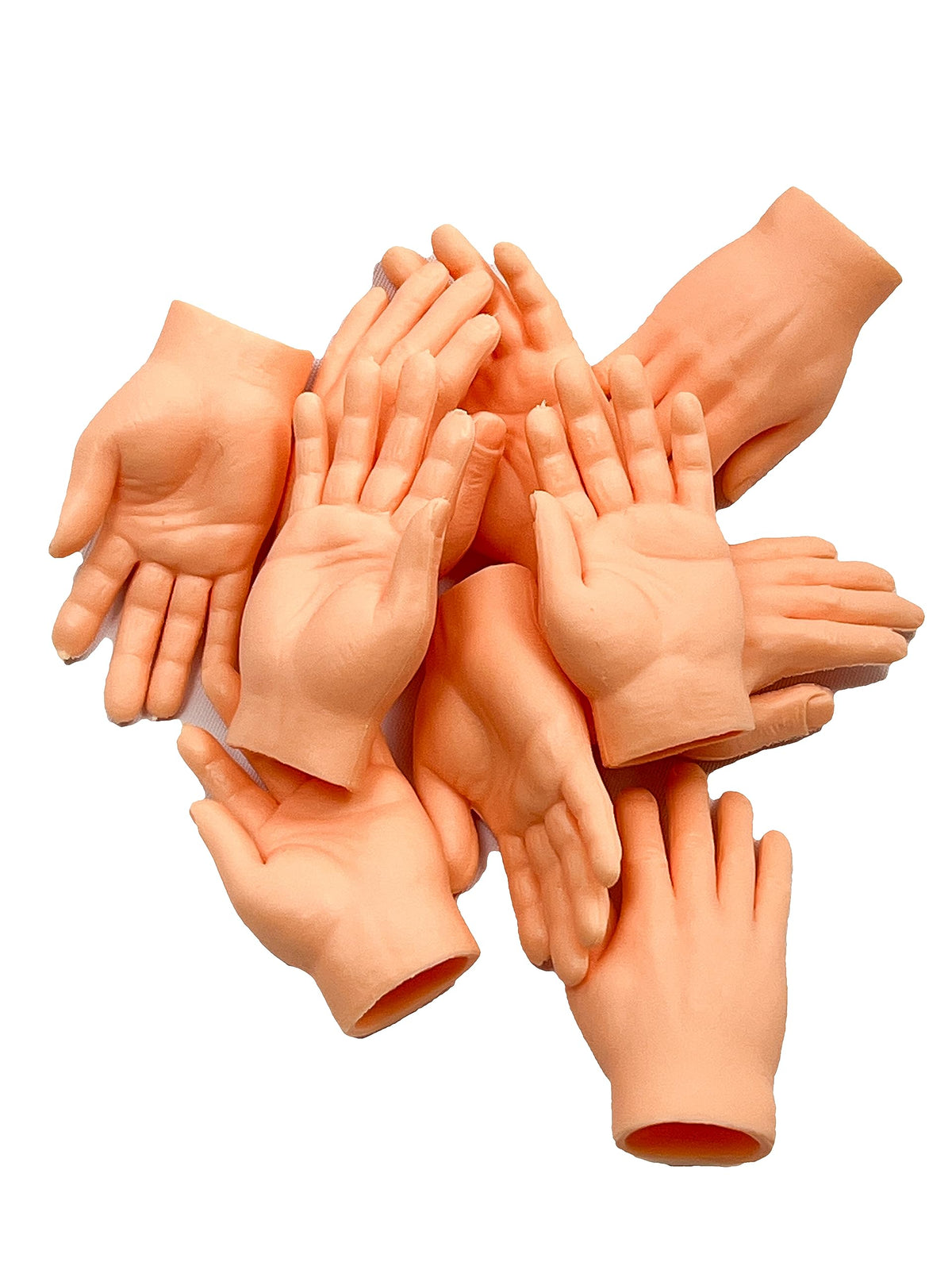 DR DINGUS Finger Hands – 10 Pack Premium Tiny Rubber Hands for Puppet Shows & Gag Gifts