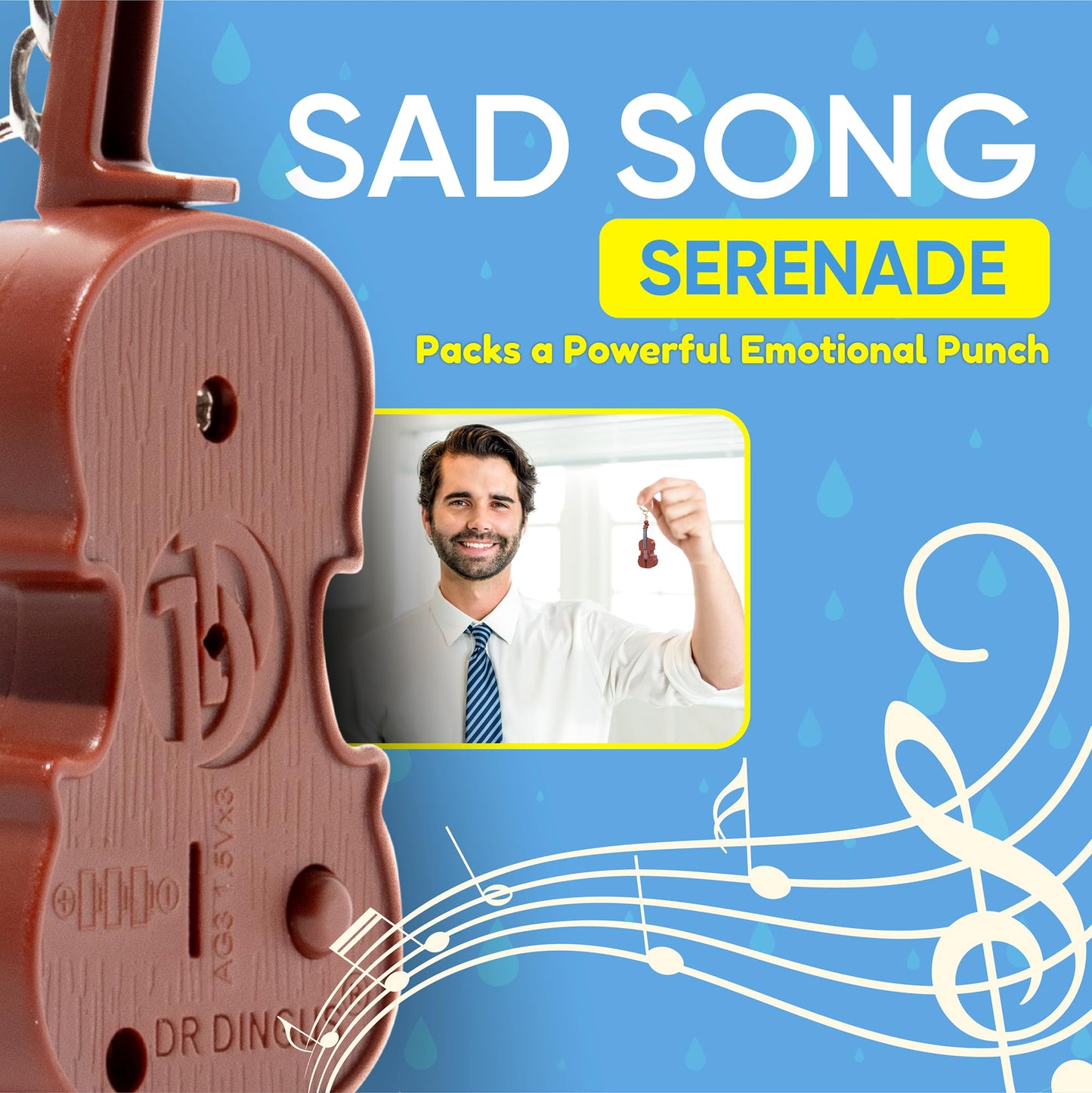 DR DINGUS World's Smallest Violin – Pocket-Sized Sad Song Keychain