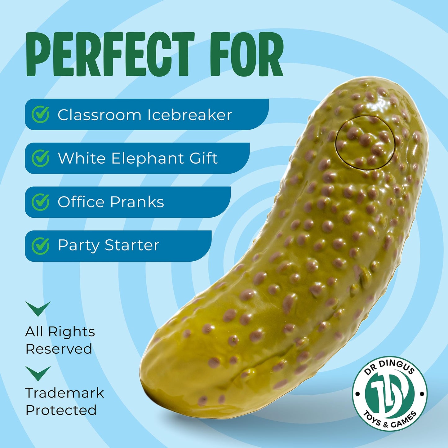 DR DINGUS Yodeling Pickle (5 Inch) Sings Dill-lightful Song – Hilarious Gag Gift