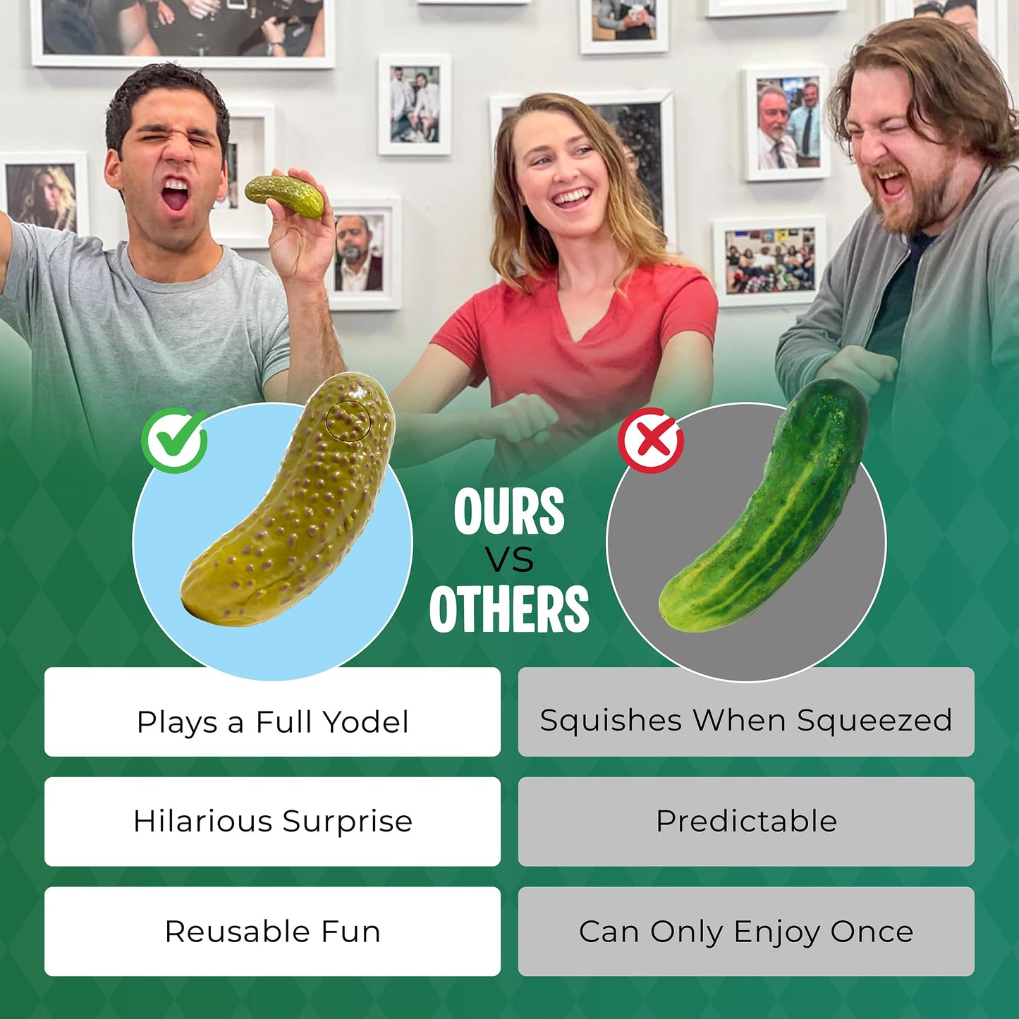 DR DINGUS Yodeling Pickle (5 Inch) Sings Dill-lightful Song – Hilarious Gag Gift