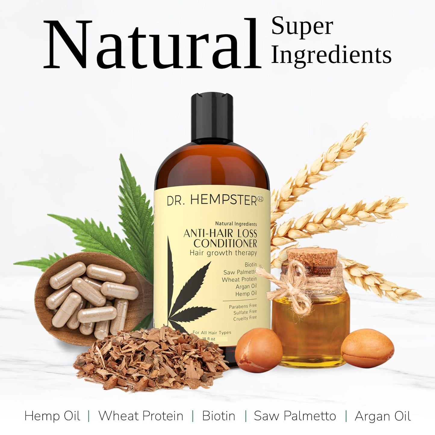 DR. HEMPSTER Hair Growth Conditioner – Biotin & Hemp for Thinning Hair, Organic & Cruelty-Free