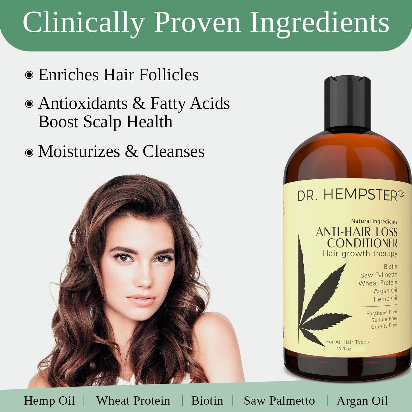 DR. HEMPSTER Hair Growth Conditioner – Biotin & Hemp for Thinning Hair, Organic & Cruelty-Free