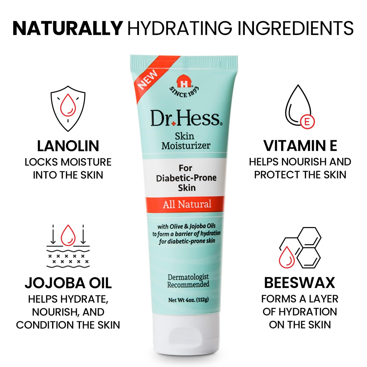 Dr. Hess Skin Moisturizer for Diabetic-Prone Skin | 3-Pack Hydration with Lanolin & Olive Oil