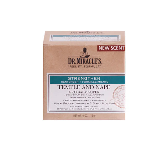 Dr. Miracles Temple & Nape Balm Super i: Stimulating Growth & Strengthening Edges for Textured Hair
