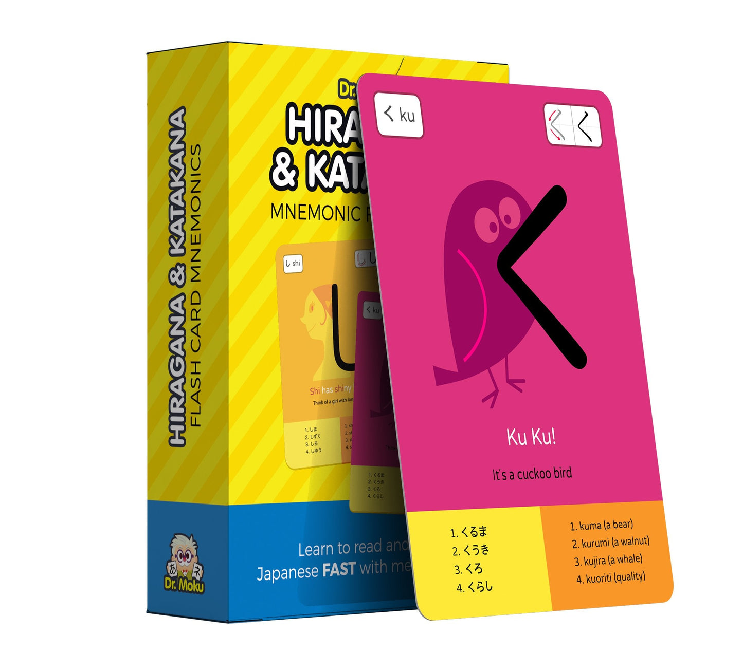 Dr. Moku’s Hiragana & Katakana Flash Cards – Learn the Japanese Alphabet for Beginners