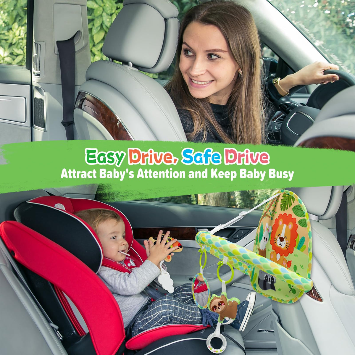 Dr.Rapeti Baby Car Seat Toy - Travel Rear Facing Double-Sided Activity Center