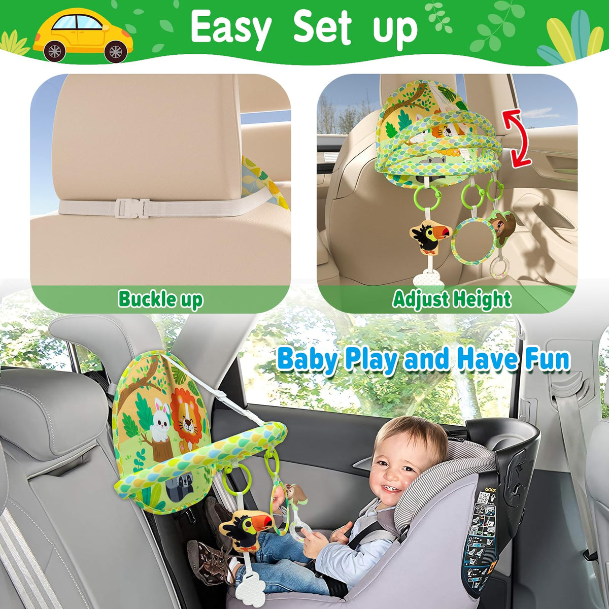 Dr.Rapeti Baby Car Seat Toy - Travel Rear Facing Double-Sided Activity Center