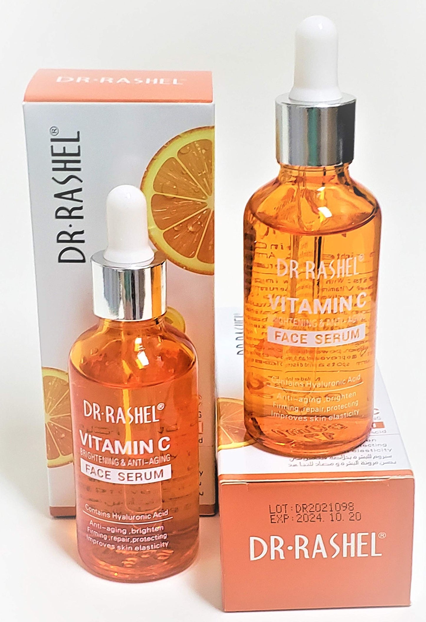 Dr Rashel Vitamin C Face Serum Pack of 2 | Hyaluronic Acid, Firming & Anti-Aging + Collagen Crystal Eye Mask