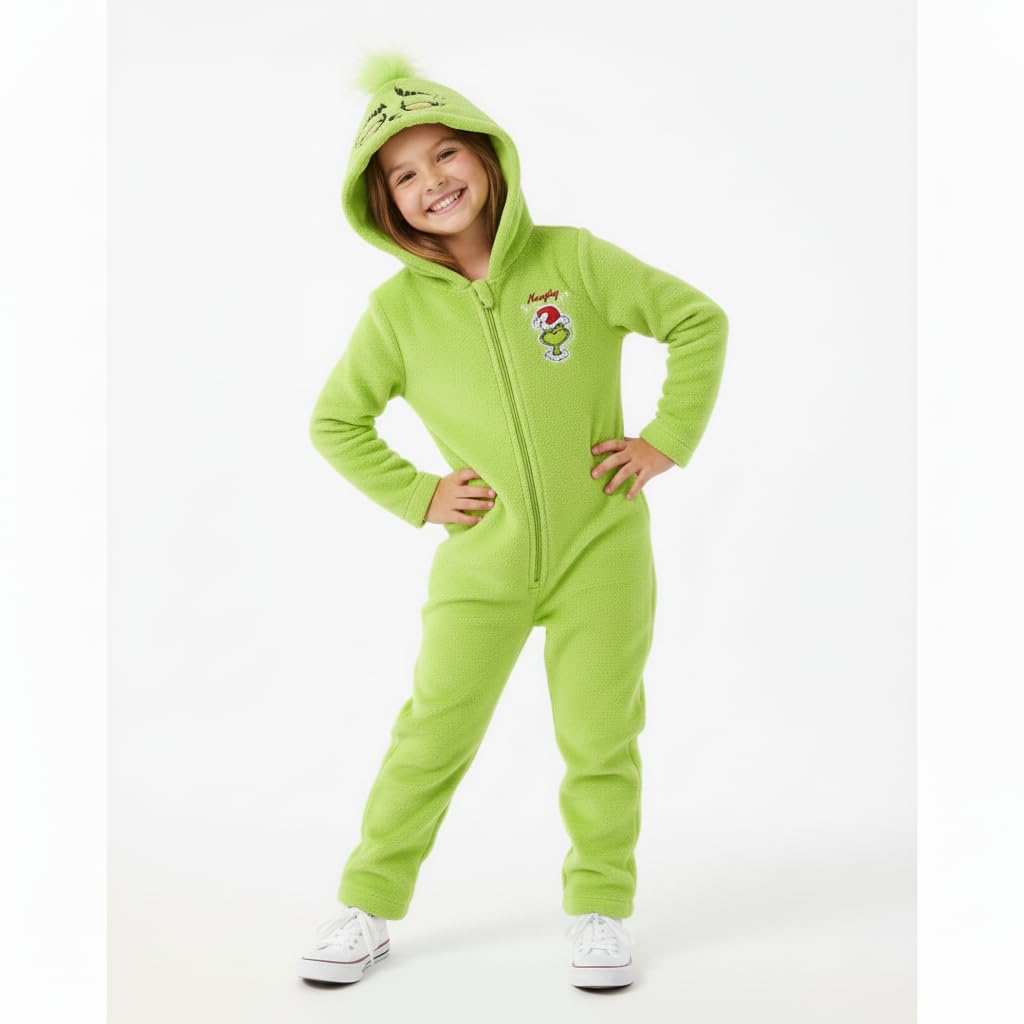 Dr. Seuss Grinch Hooded Coverall for Toddlers & Big Kids – Officially Licensed