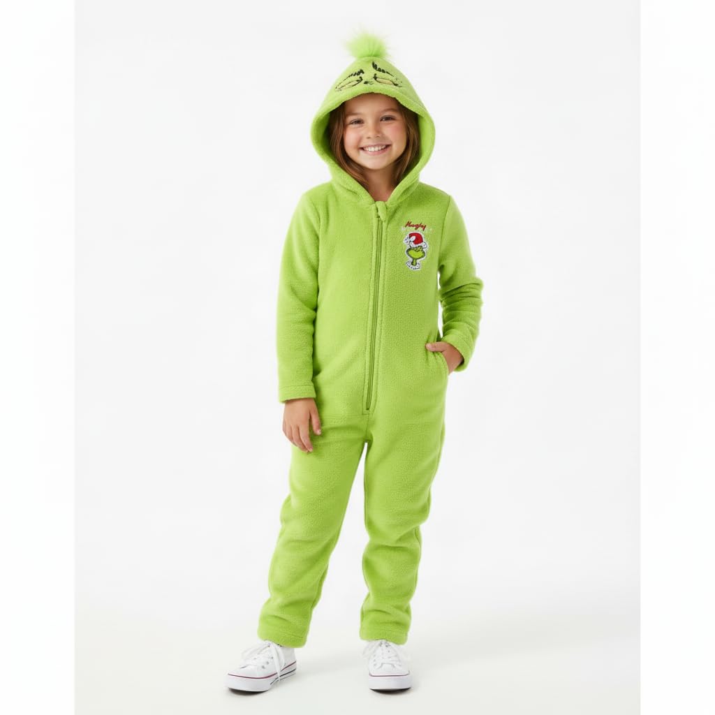 Dr. Seuss Grinch Hooded Coverall for Toddlers & Big Kids – Officially Licensed