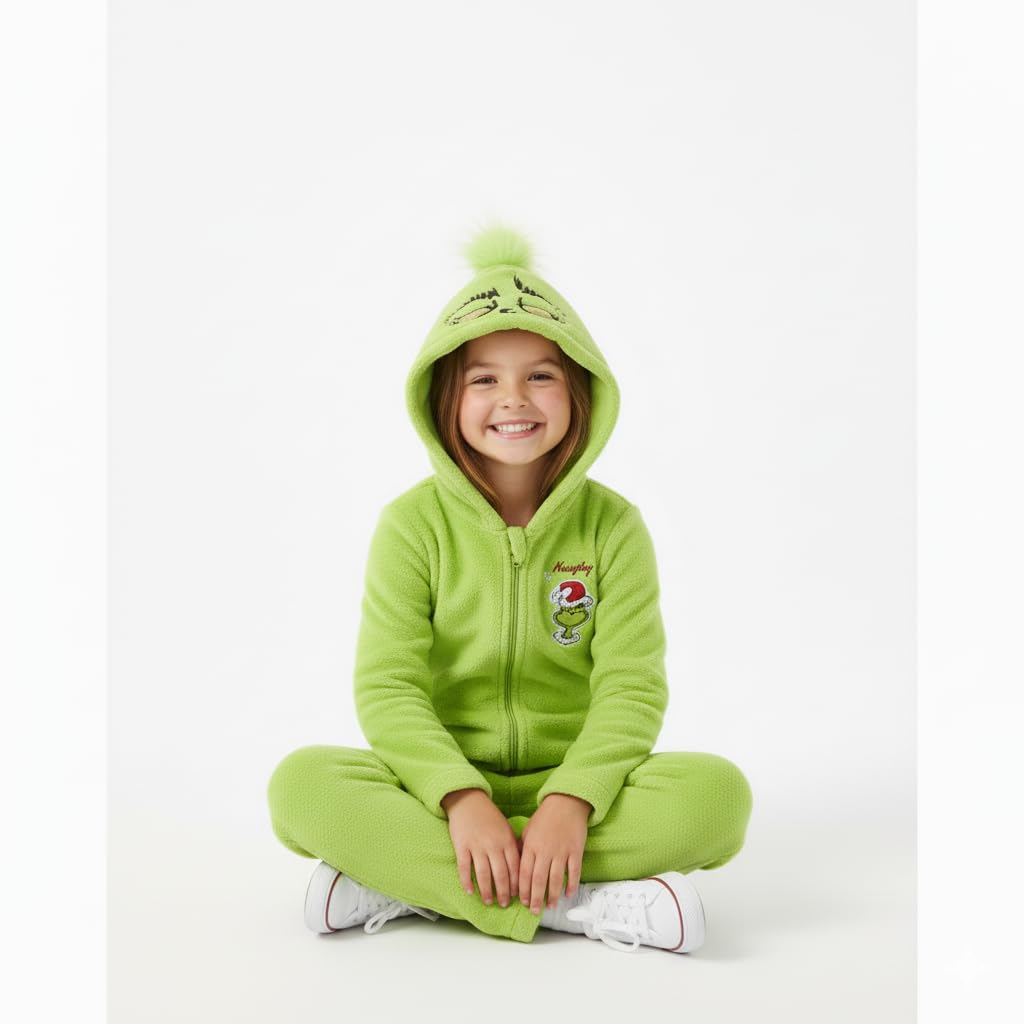 Dr. Seuss Grinch Hooded Coverall for Toddlers & Big Kids – Officially Licensed