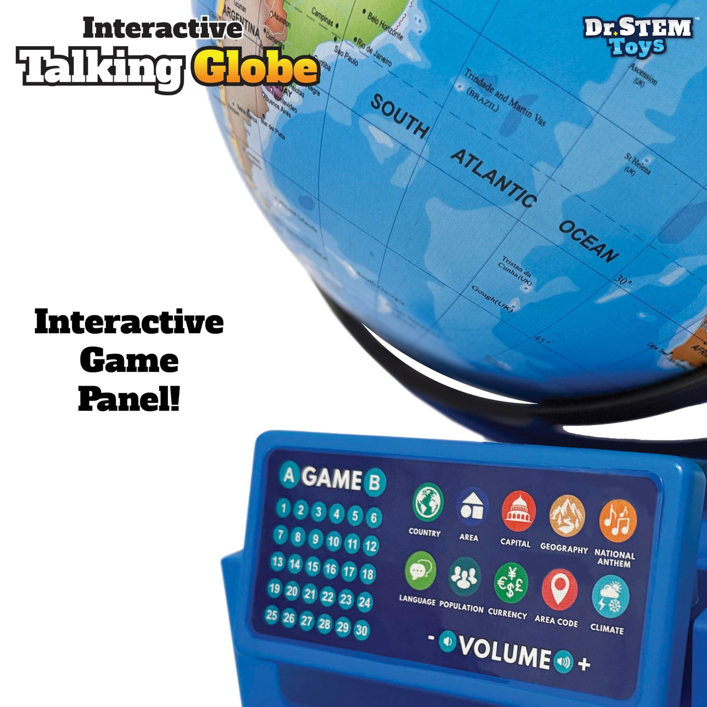 Dr. STEM Toys Interactive Talking Globe with Smart Pen – Educational Geography Toy for Kids 6+